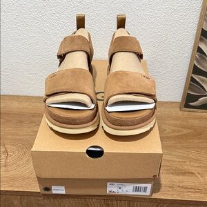 UGG Tan Suede Open-Toe Sandals